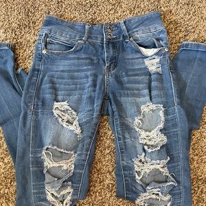 high waisted jeans with holes